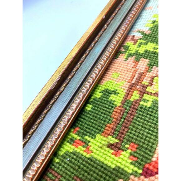 Fragonard The Souvenir Finished Needlepoint Framed French Victorian Lady & Dog - Picture 8 of 10